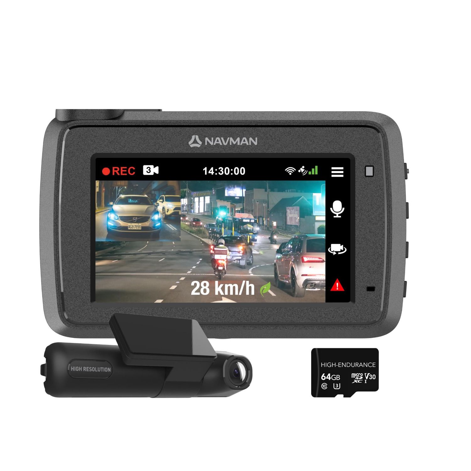 Navman MiVue Smart True 4K Surround 3 Channel Dash Cam