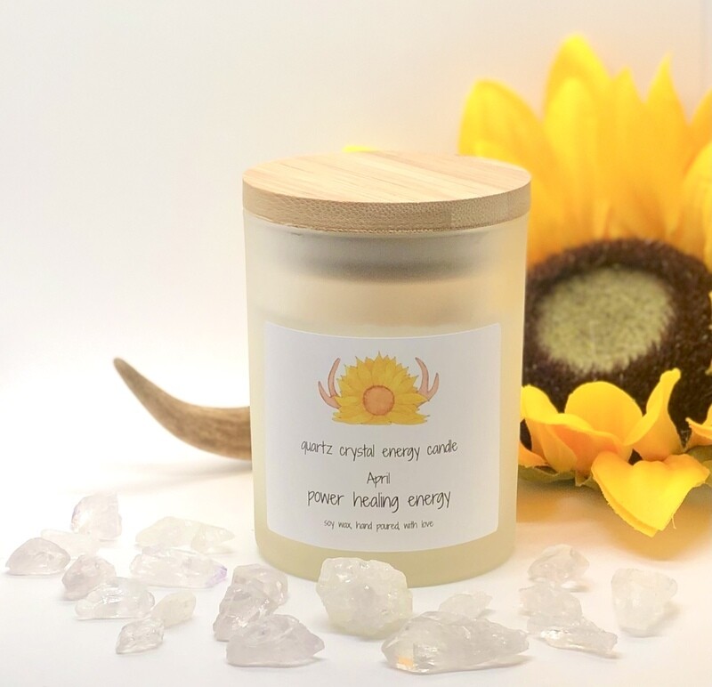 Quartz Crystal Birthstone Candle - April