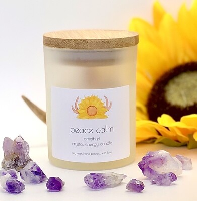 Amethyst Crystal Candle ~ Peace + Calm