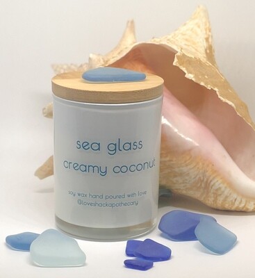 Sea glass candle