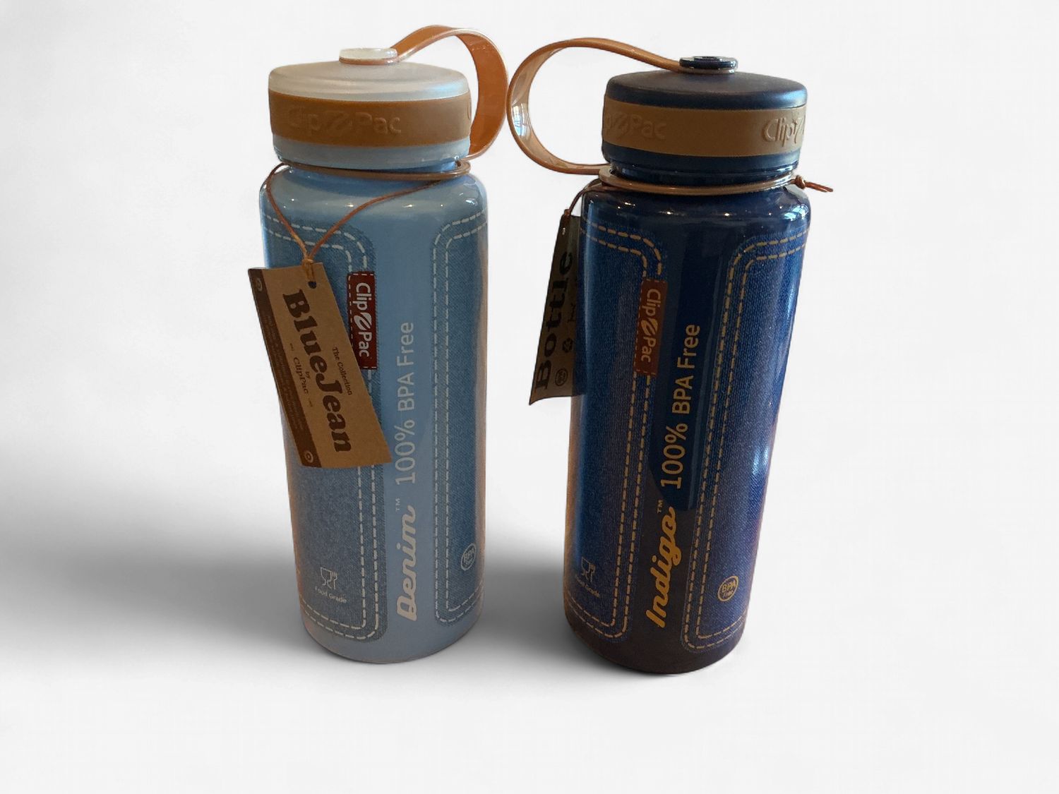 Blue Jean Pattern Water Bottle