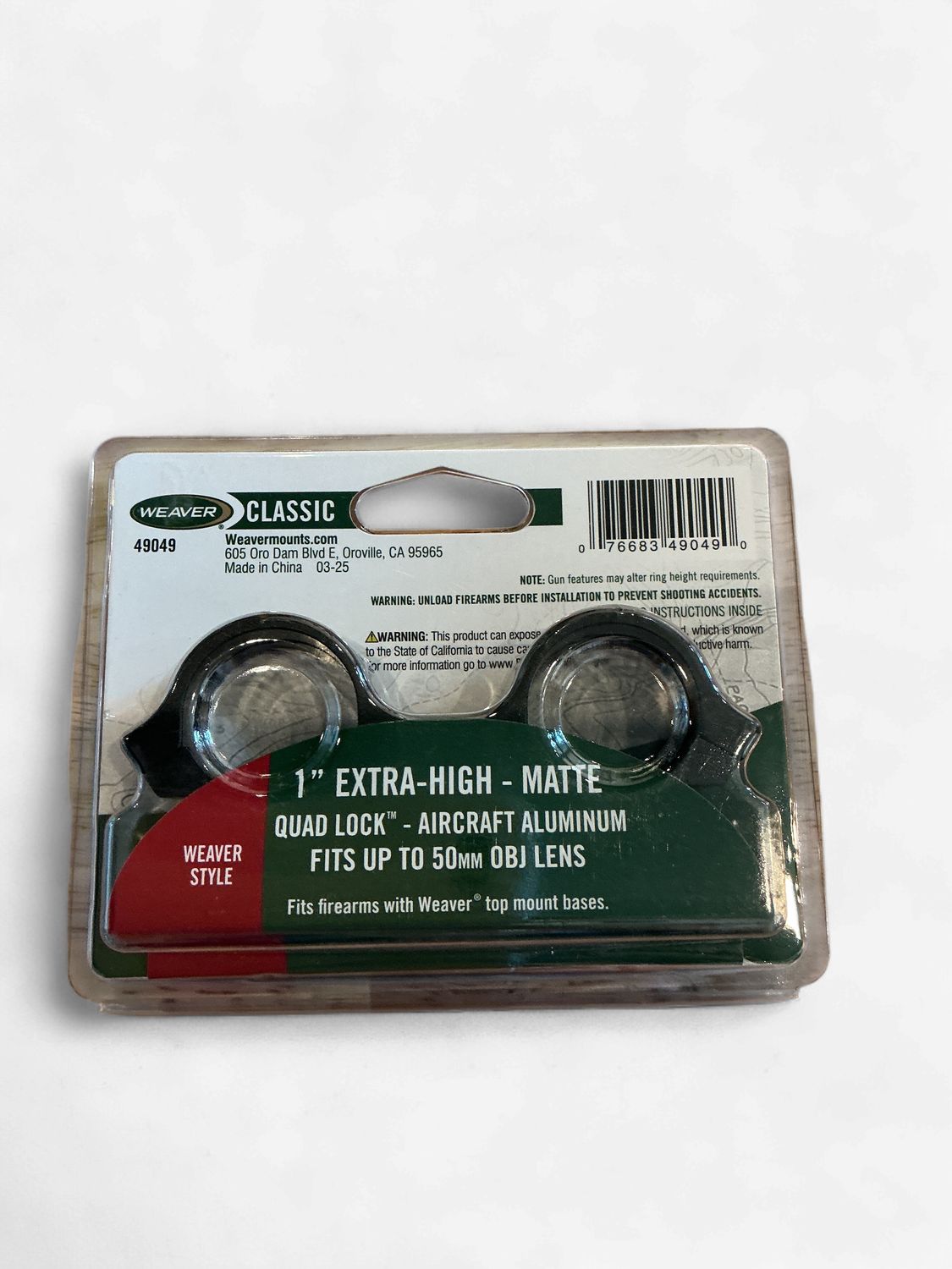 Weaver Extra High 1” Scope Rings