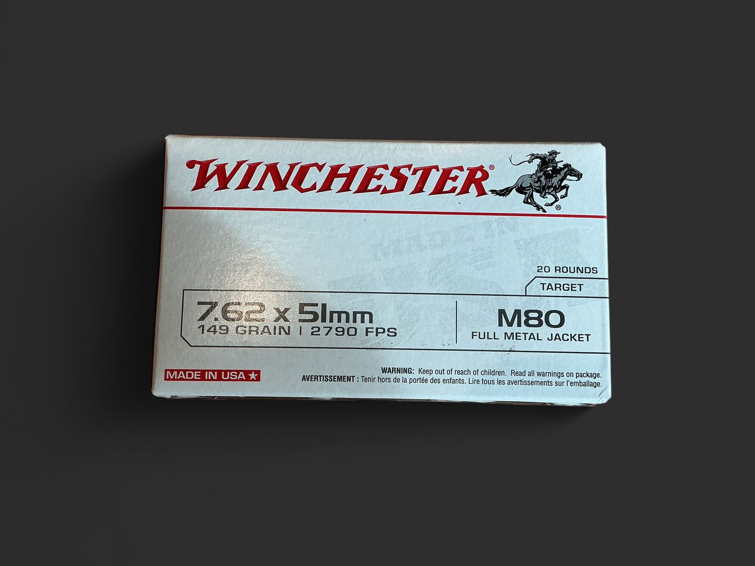 Winchester 149 Grain  M80 FMJ 7.62X51