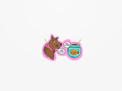 PERRO Y PEZ: Sticker