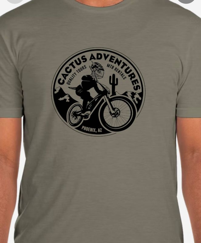 Cactus Adventures Logo Men's T-Shirt -  Olive