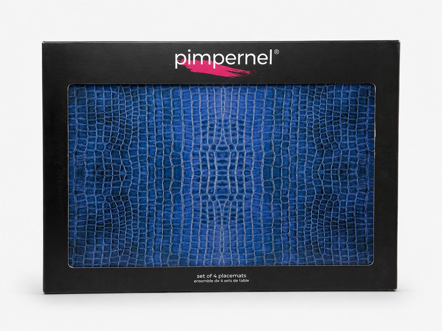 Blue Croc Leather Print Placemat Set 4
