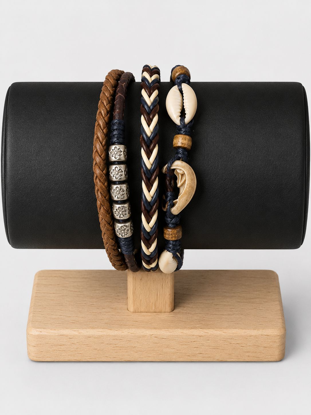 Braided Strands &amp; Cowry Shell Bracelet