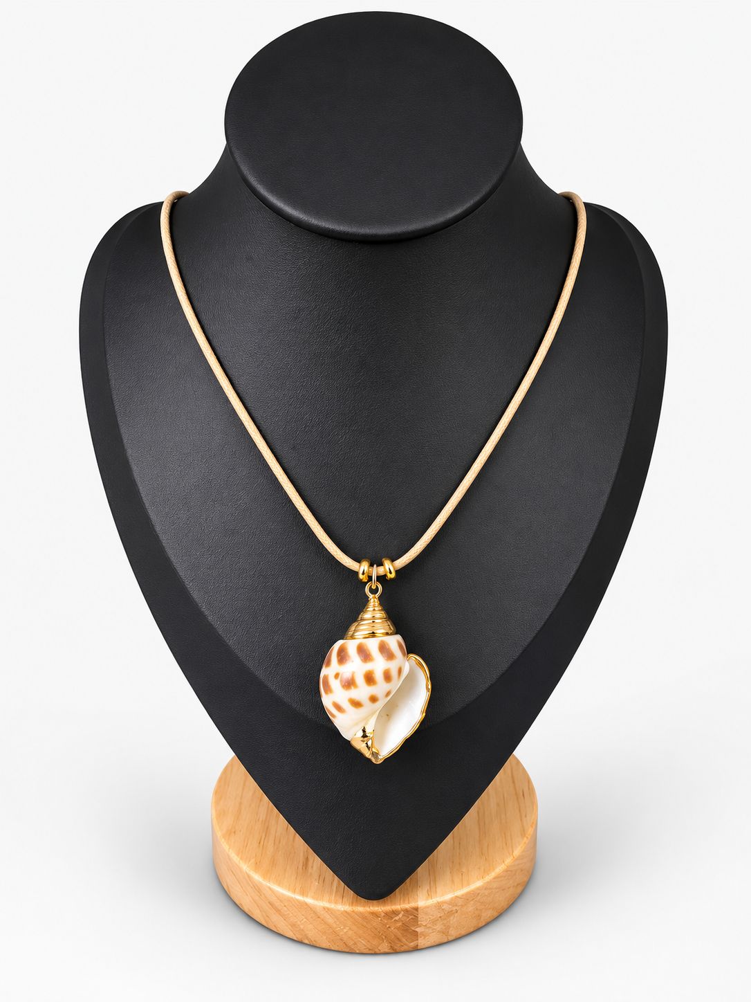 Gold Trim Shell Necklace