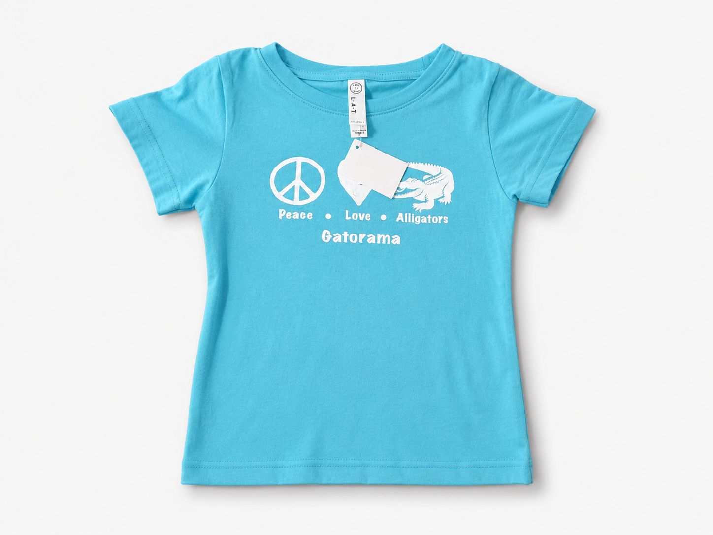 Peace Love Gatorama Girls T-Shirt - Aqua