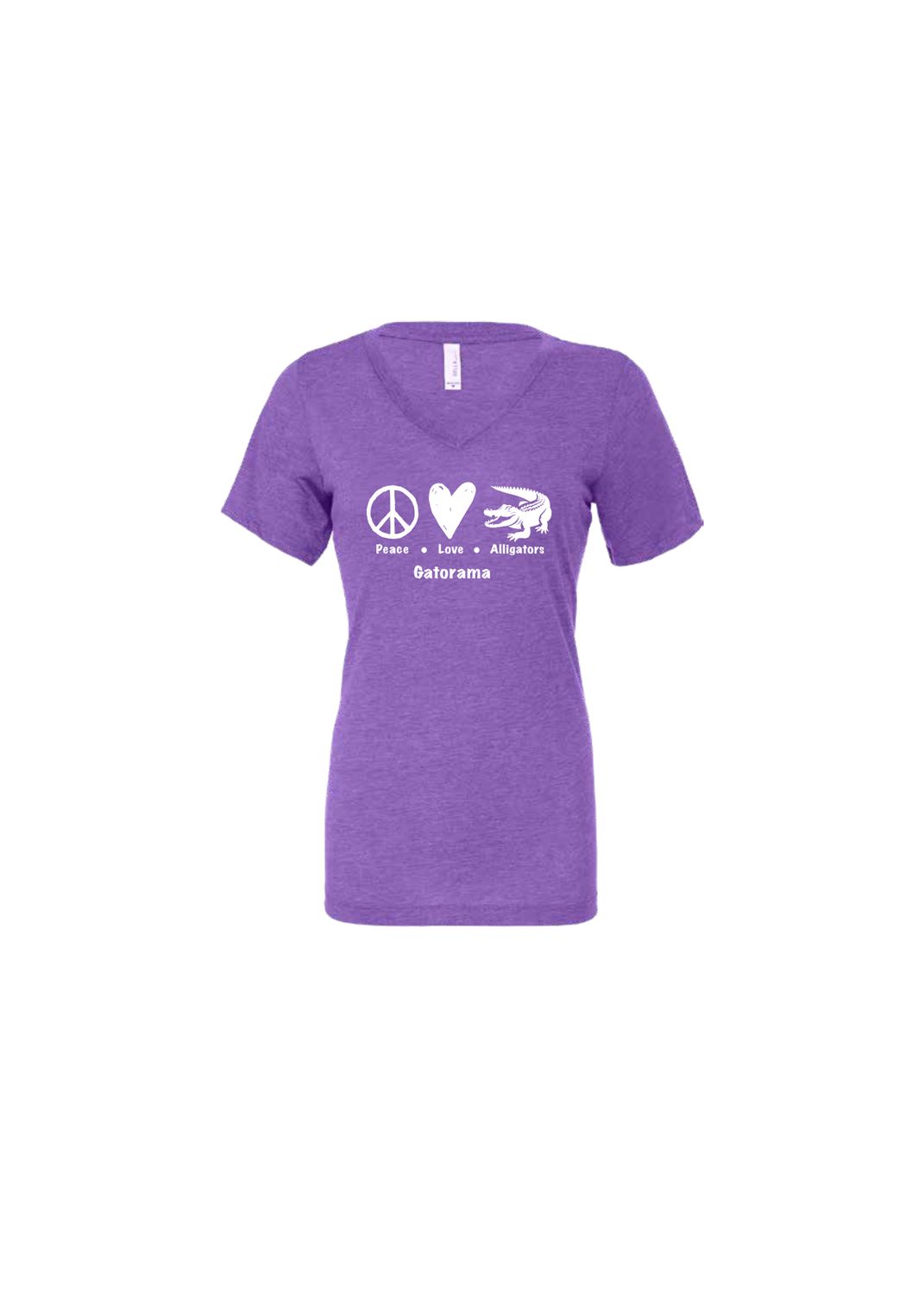 Peace Love Gatorama Ladies T-Shirt - Purple XL