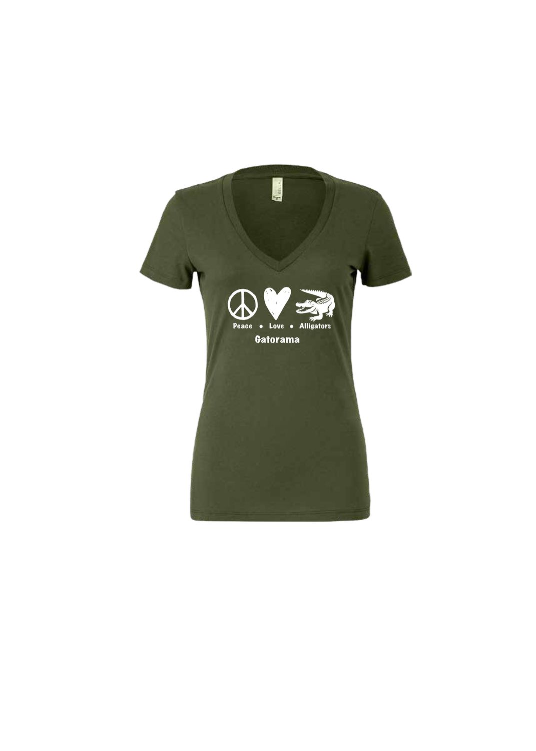 Peace Love Gatorama Ladies T-Shirt - Military Medium