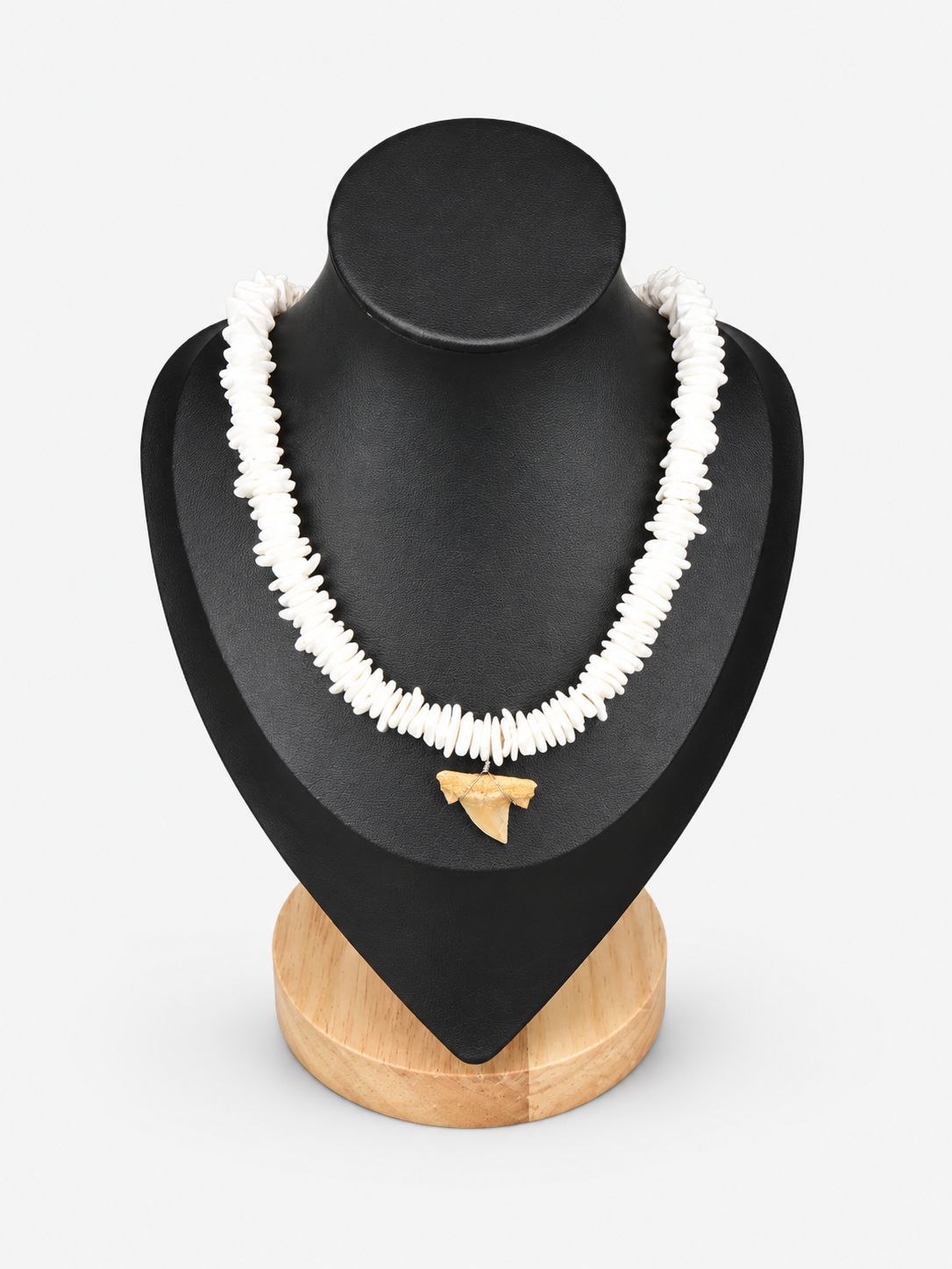 Shark Tooth Puka Shell Necklace 20"