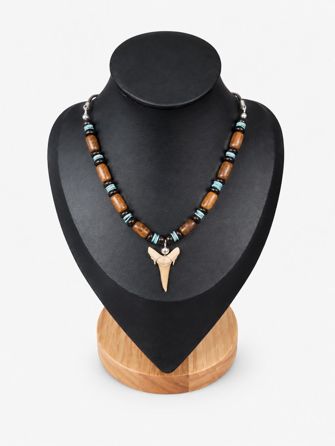 18" BLK/BRN COCO Shark Tooth Necklace