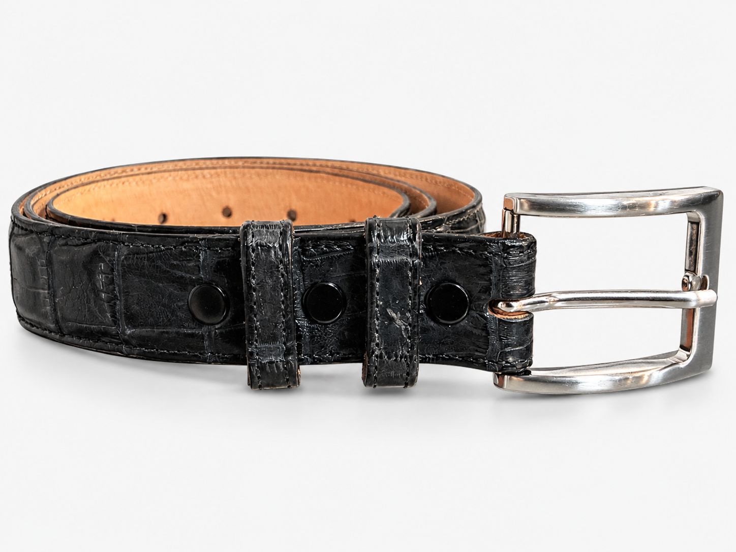 Genuine Alligator Hide Belt Black 44 -1/4"
