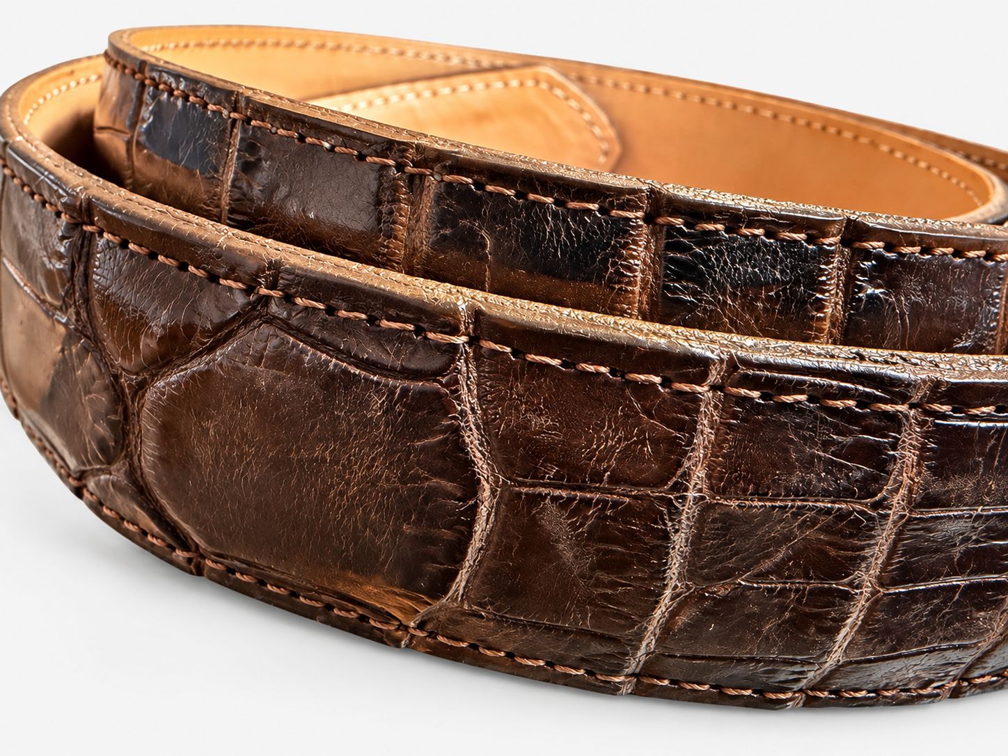Genuine Alligator Hide Belt Brown 44 -1/4"