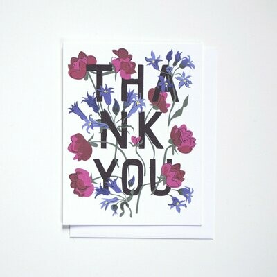THANK YOU FLORAL BOUQUET NOTE CARD