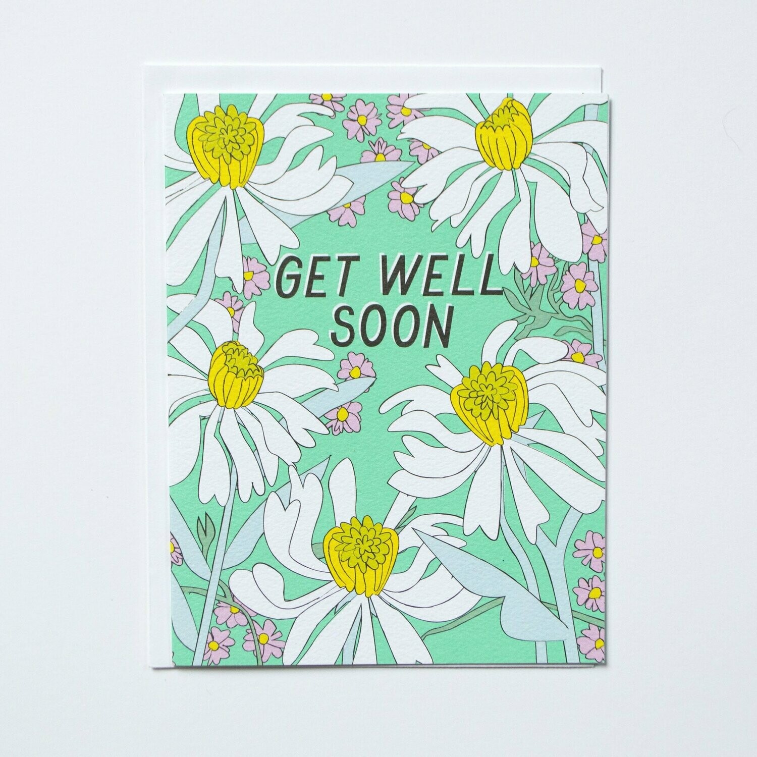 GET WELL SOON DAISIES NOTE CARD