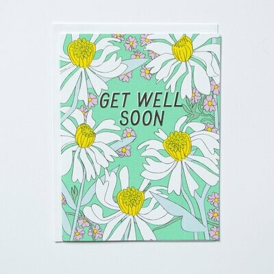 GET WELL SOON DAISIES NOTE CARD