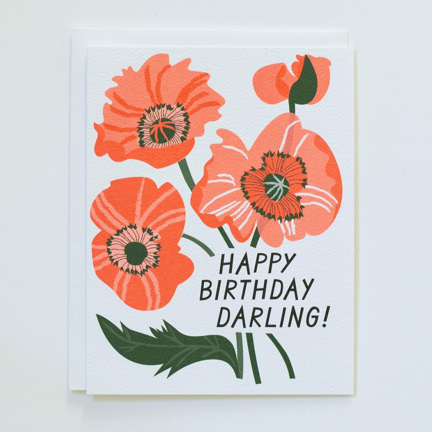 HAPPY BIRTHDAY DARLING - POPPIES NOTE CARD