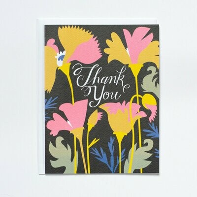 WILD CALIFORNIA POPPIES THANK YOU CARD