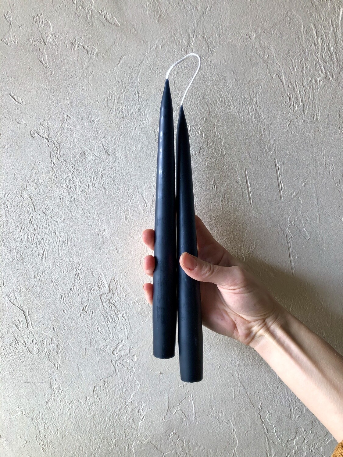 PAIR TAPER CANDLES - BLACK