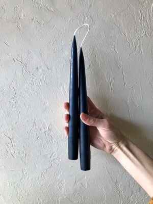 PAIR TAPER CANDLES - BLACK