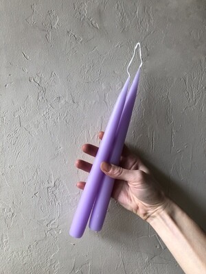 PAIR TAPER CANDLES - PASTEL PURPLE