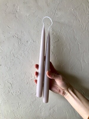 PAIR TAPER CANDLES - FLAX
