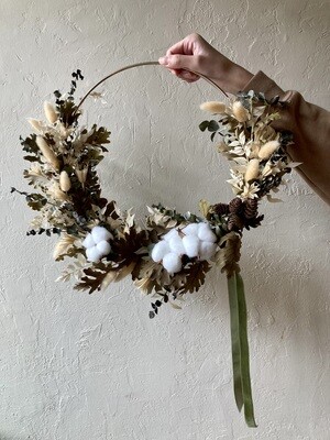 COTTON + OAK DRIED WREATH