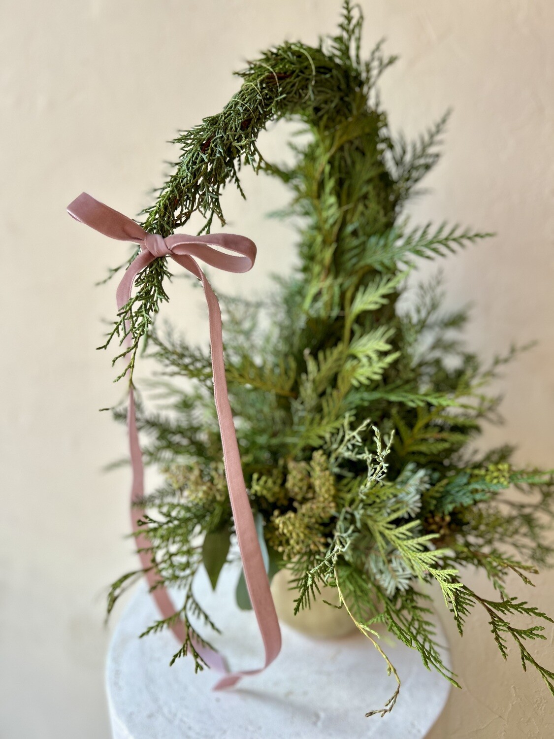 GRINCH TREE WITH VELVET BOW