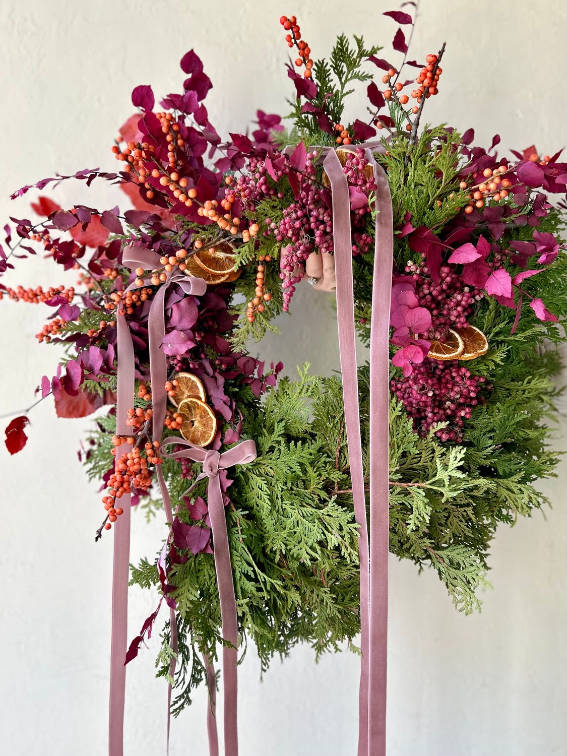 BERRIES + BOWS WREATH