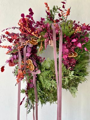 BERRIES + BOWS WREATH