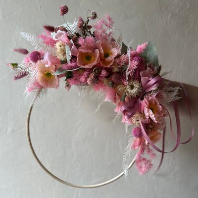 PRECIOUS PINK DRIED WREATH