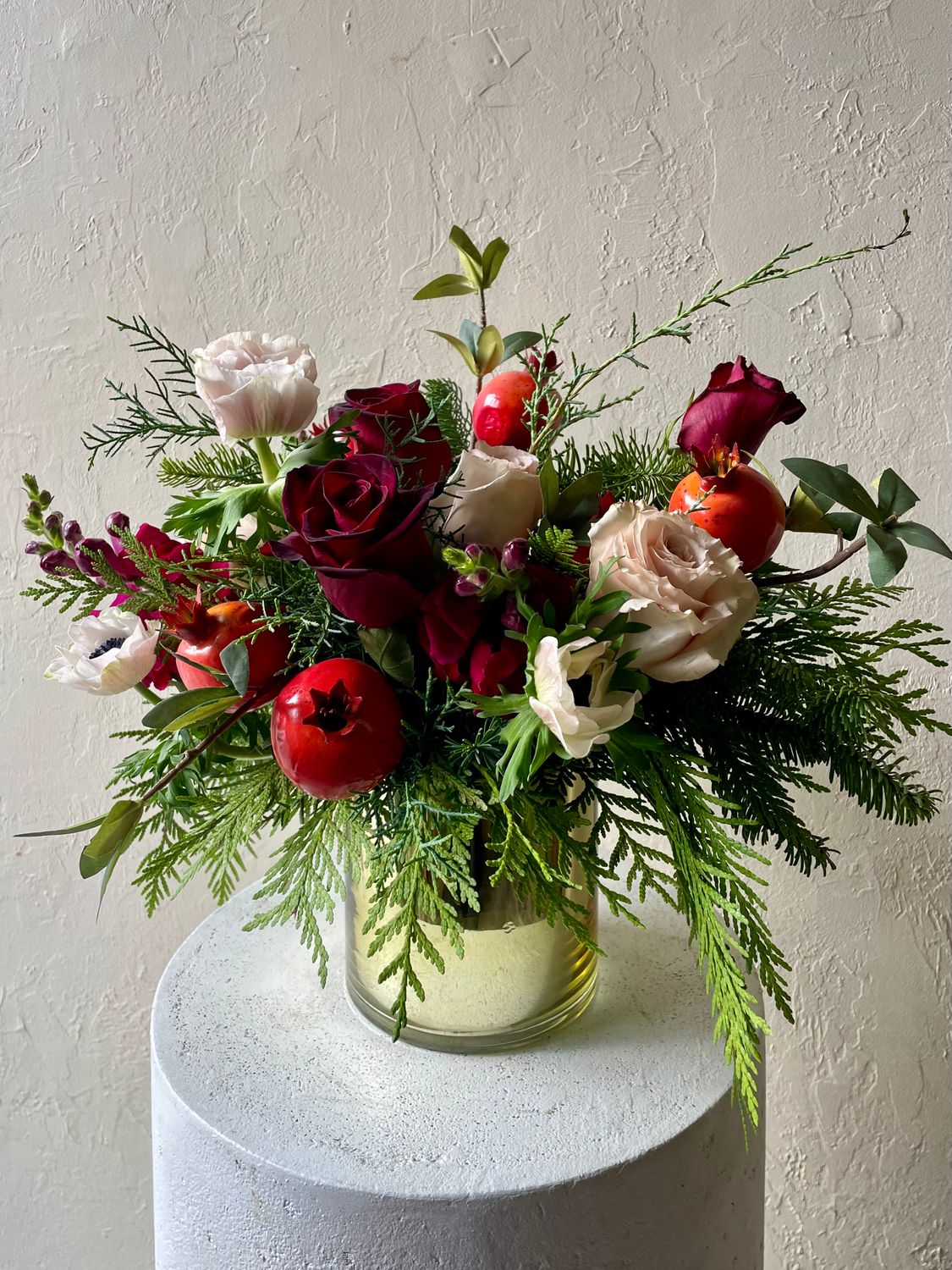 SUGARED POMEGRANATE VASE
