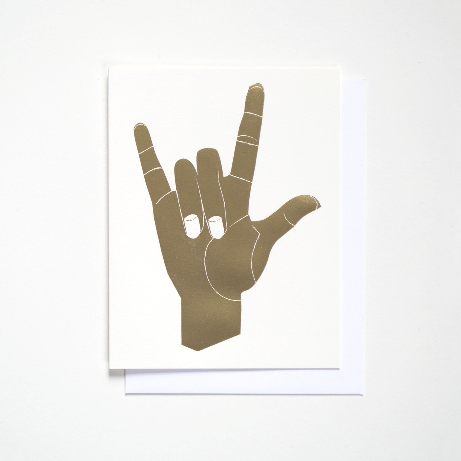 METALLIC GOLD FOIL I LOVE YOU NOTE CARD