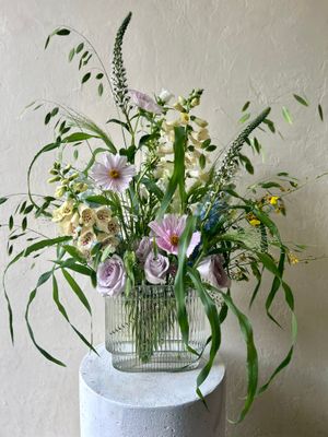 SUMMER FIELD FLOWERS OBLONG VASE