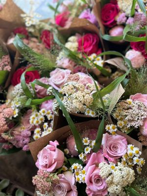 PEONY + FIELD FLOWERS HANDTIED BOUQUET
