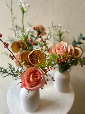 WINTER PEACH BUD VASES