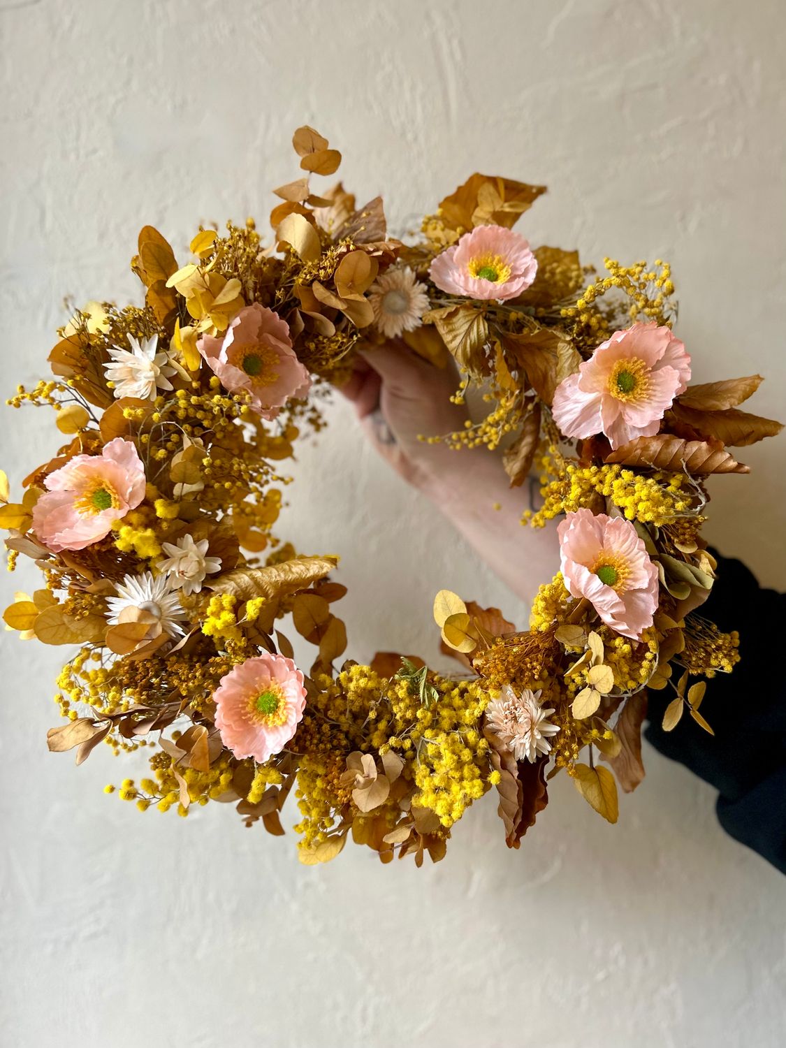 DRIED MIMOSA WREATH - SMALL