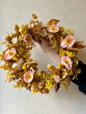 DRIED MIMOSA WREATH - SMALL
