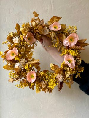 DRIED MIMOSA WREATH - SMALL