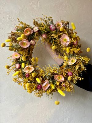 DRIED MIMOSA WREATH