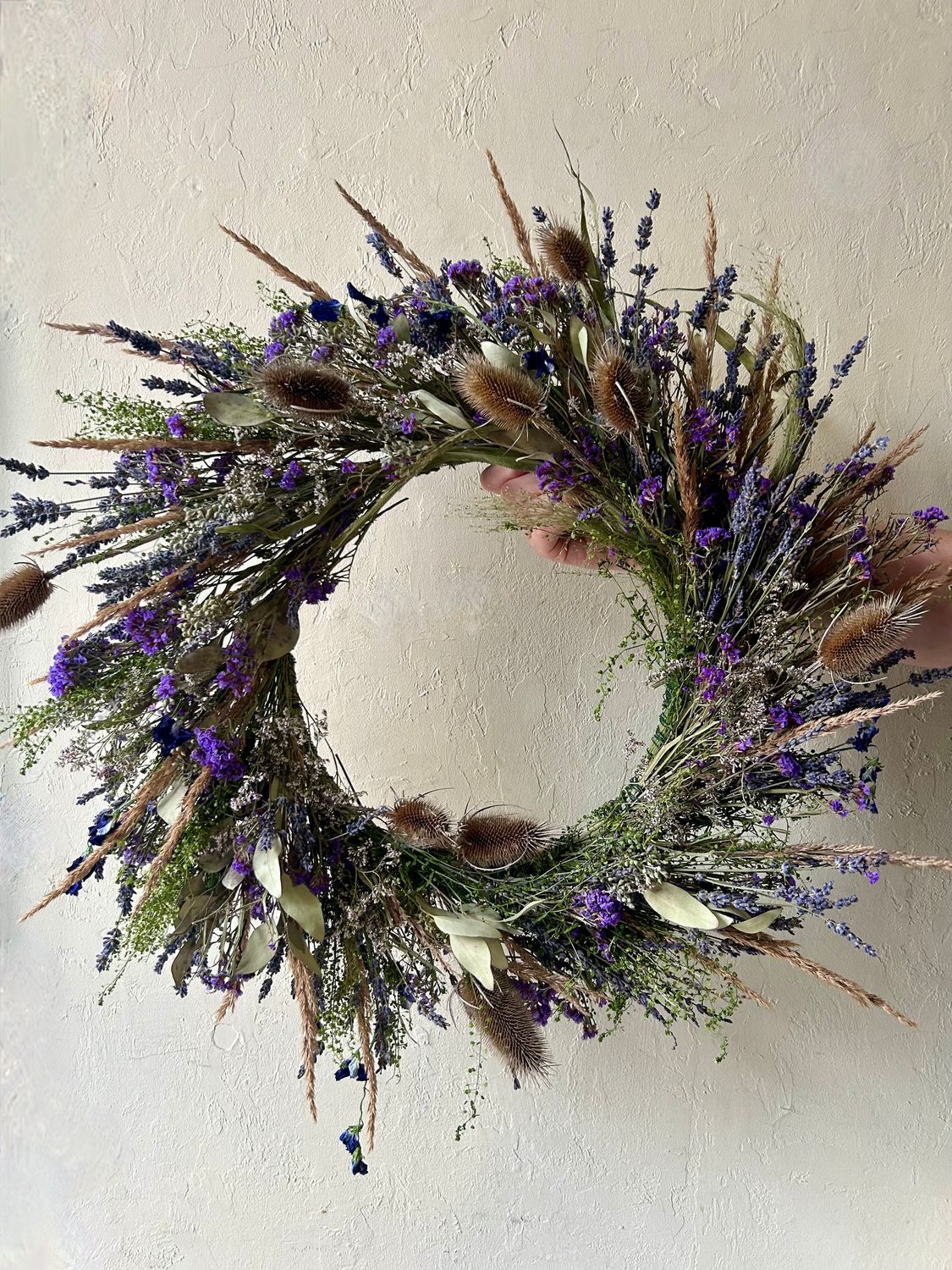 RUSTIC LAVENDER EVERLASTING WREATH