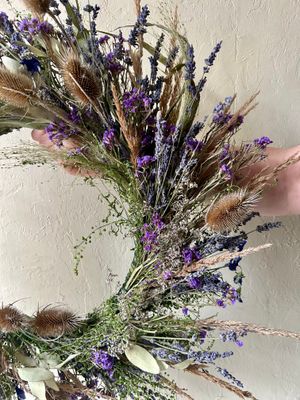 RUSTIC LAVENDER EVERLASTING WREATH