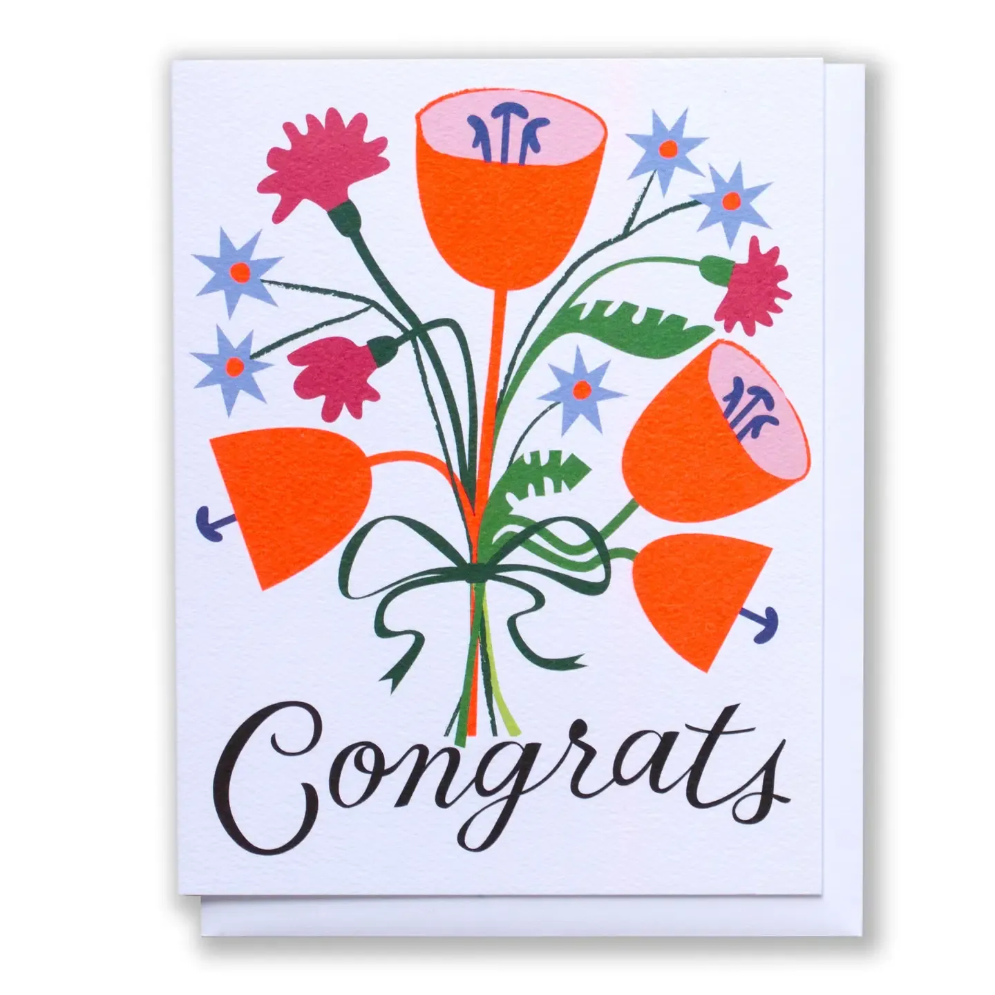 BOUNCY FLORAL CONGRATS CARD