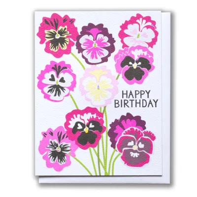 HAPPY PANSY BIRTHDAY NOTE CARD