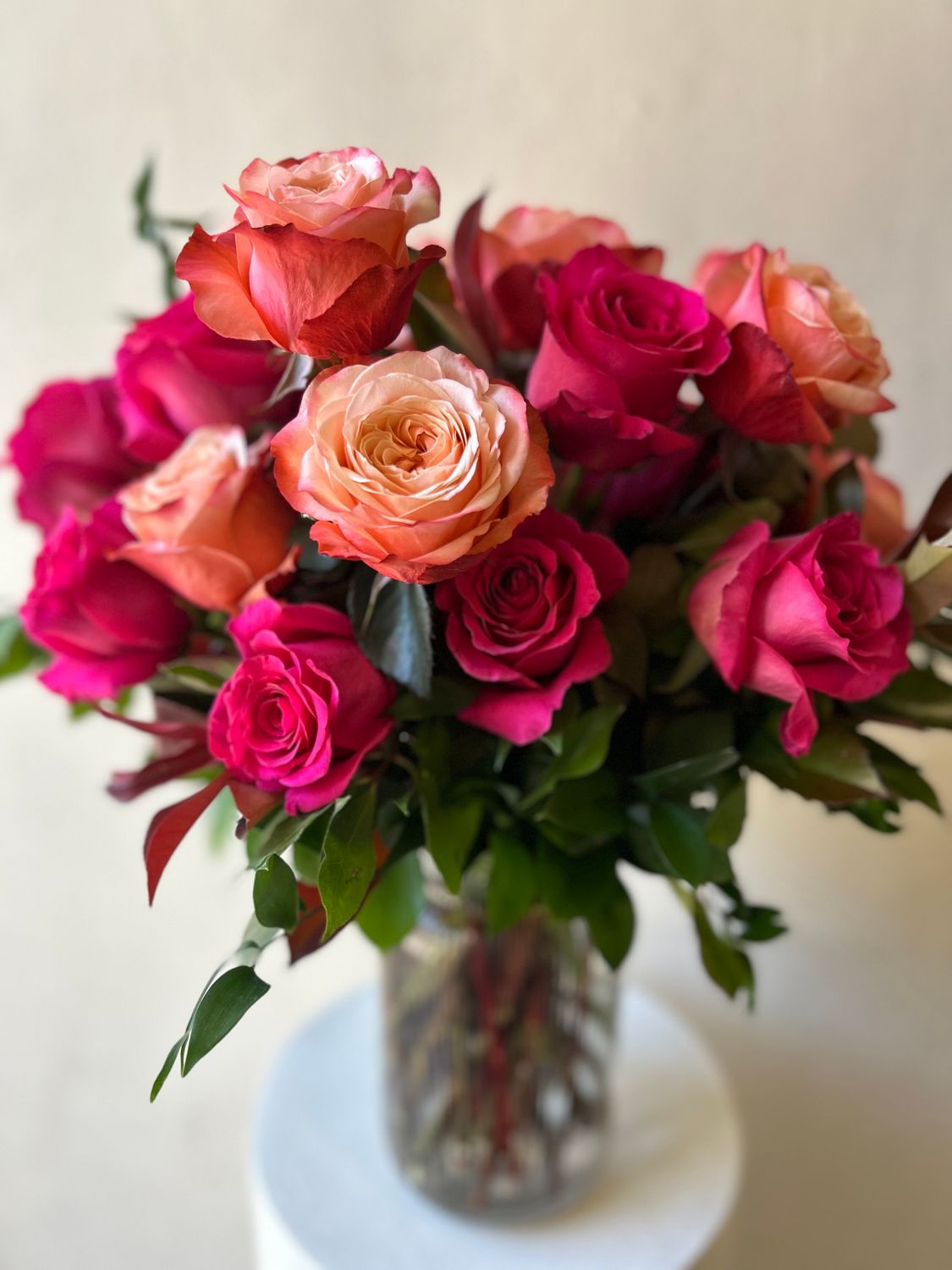 24 TUTTI FRUITTI ROSES IN VASE