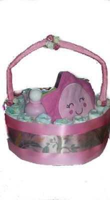 Tarta de Pañales cestitas en rosa o azul