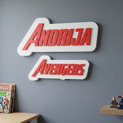 Personalizovani 3D natpis sa imenom – Avengers stil Personalizovani 3D natpis sa imenom – Avengers stil
