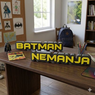 Personalizovani 3D natpis sa imenom – Batman stil Personalizovani 3D natpis sa imenom – Batman stil